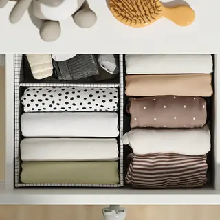 LASTARE/STUK set: chest of 4 drawers + box with compartments