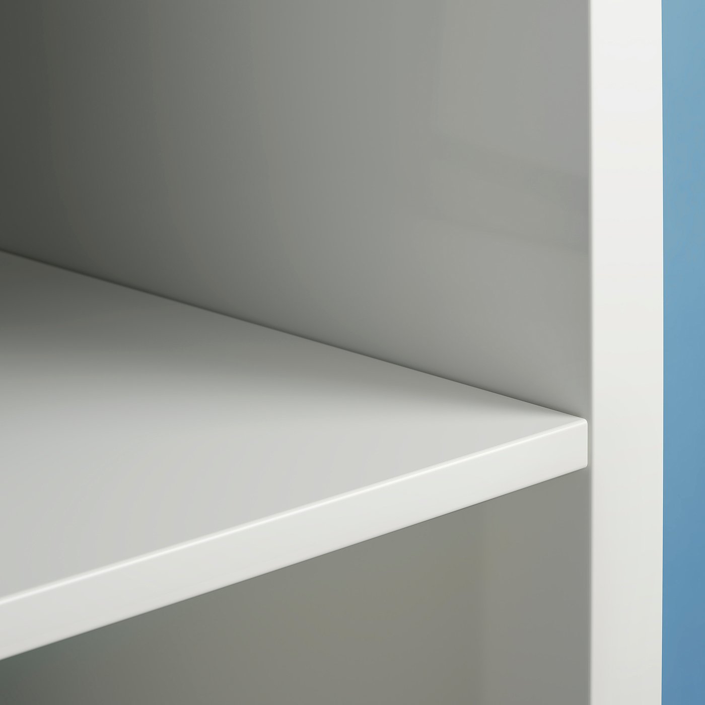White KALLAX shelf; minimalist design, clean lines; part of versatile storage series.