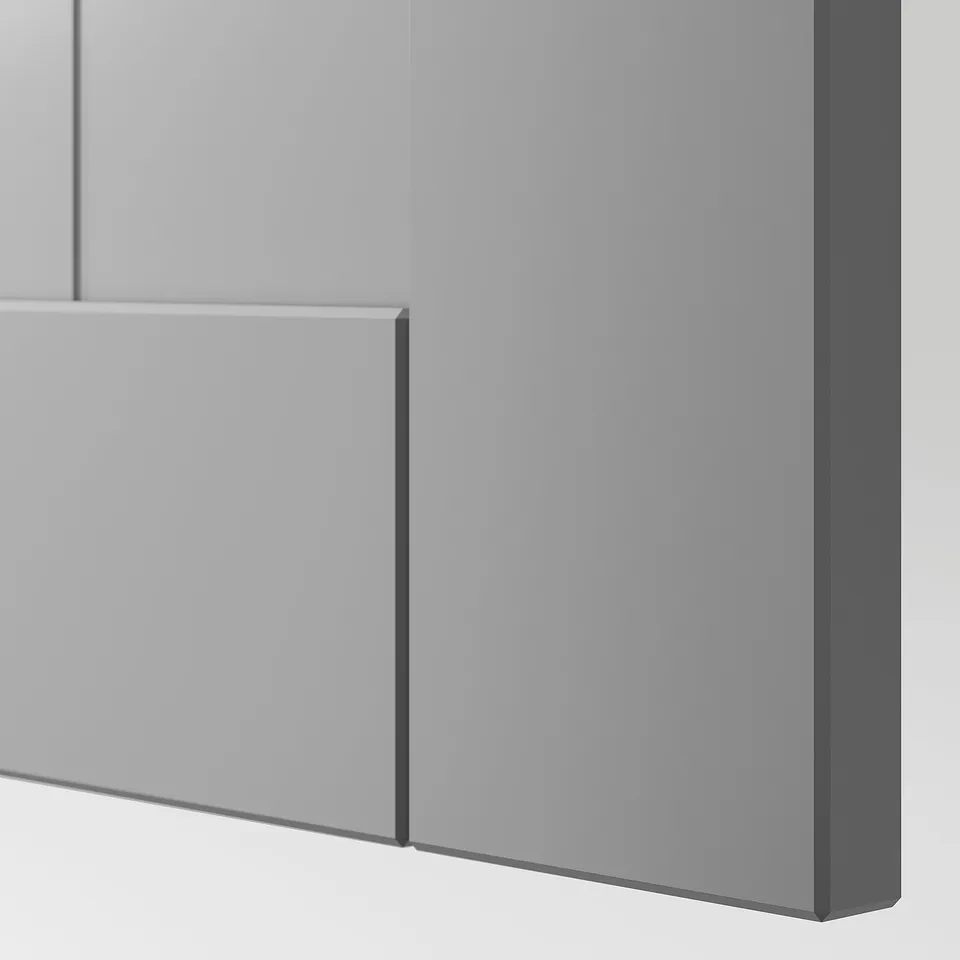 Close-up of modern matching GULLABERG door with sleek finish and soft-close hinge.