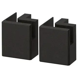 LERHYTTAN corner leg for decorative plinth, black stained, 8 cm
