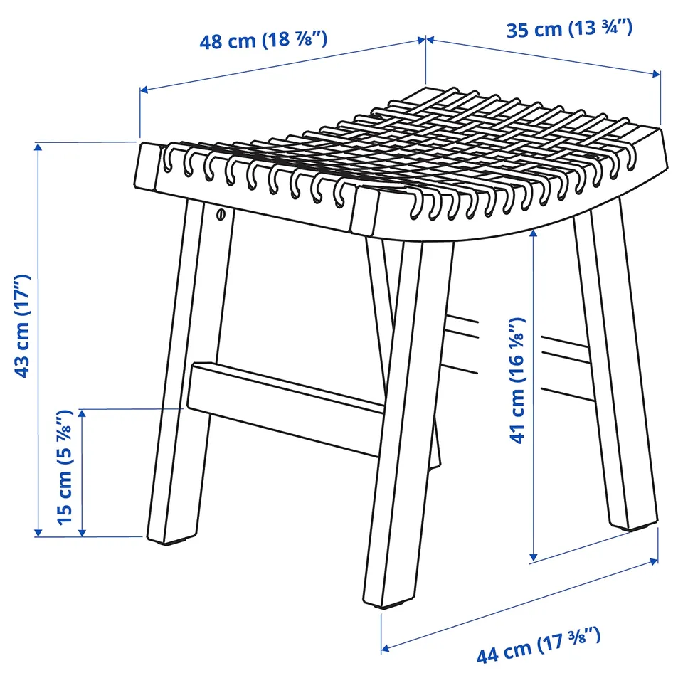Illustration with measurements for the product: STACKHOLMEN.