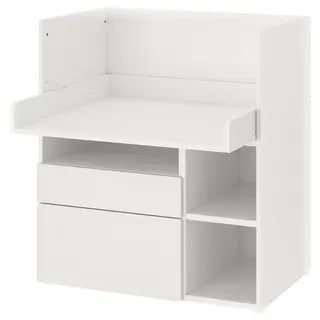 SMÅSTAD desk, white white/with 2 drawers, 90x79x100 cm
