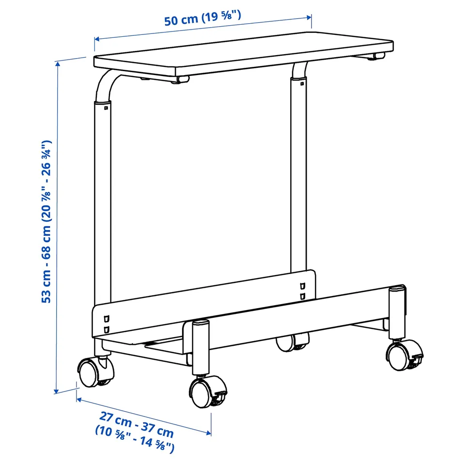 Illustration with measurements for the product: LÅNESPELARE.