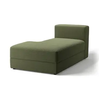 JÄTTEBO cover chaise longue module, left, Samsala dark yellow-green