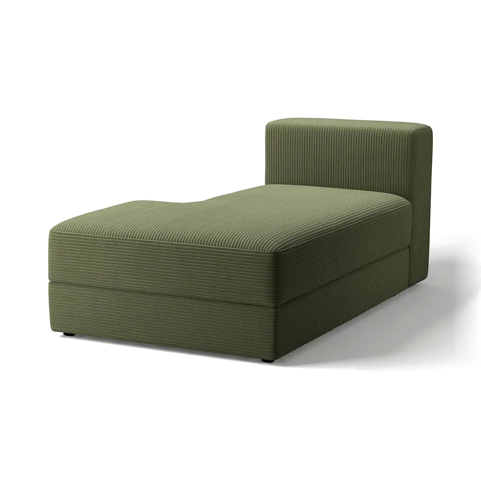 JÄTTEBO sofa, green, corduroy, l-shaped, textured.
