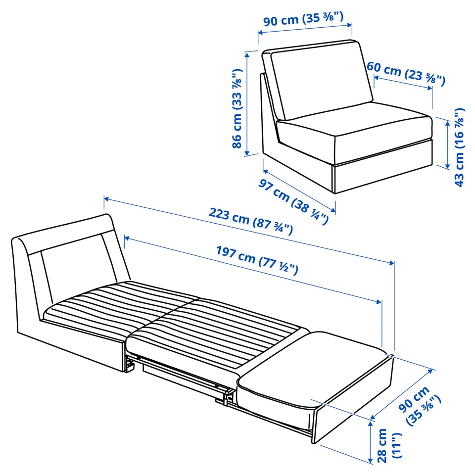 part: KIVIK 1-seat sofa-bed