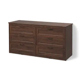 SONGESAND chest of 6 drawers, brown, Width 161 x Depth 50 x Height 81 cm