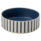 UTSÅDD pet bowl, stripe pattern black-blue/dark blue, 15 cm