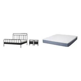 STJÄRNÖ/VITMÅSEN Bed with 25cm thick mattress, pocket sprung, latex,5 comfort zones, extra firm