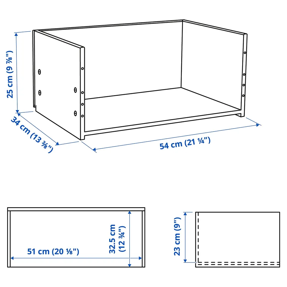 Illustration with measurements for the product: BESTÅ.