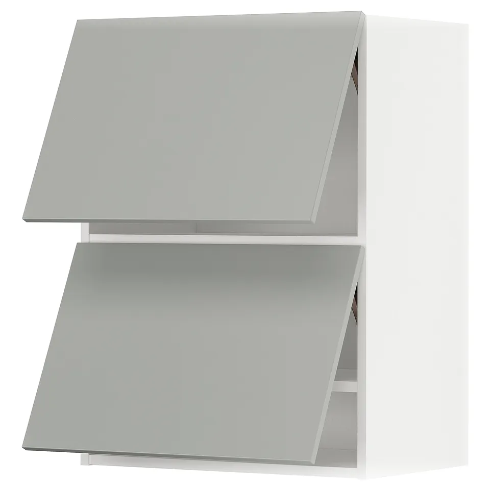Two-tone grey METOD kitchen cabinets: sleek, light grey, rectangular with modern design.