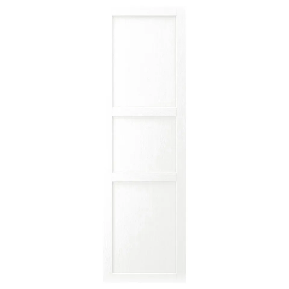 ENKÖPING white cabinet with framed fronts, made of fibreboard and plastic foil.