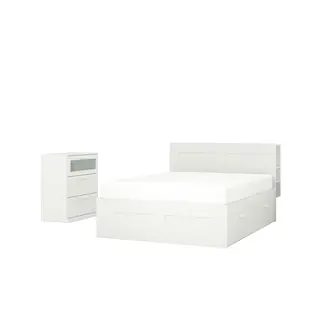 BRIMNES bedroom furniture, set of 2, white, 160x200 cm