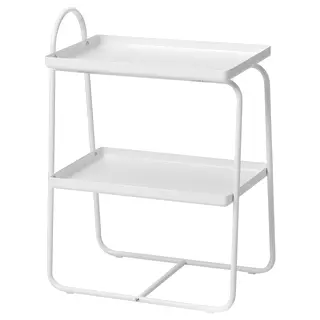 HATTÅSEN bedside table/shelf unit, white, Depth 43 x Width 27 x Height 58 cm