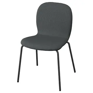 SKÅLSTA chair, Knäbäck dark grey/tubular metal/black-grey, Width 52 x Depth 50 x Height 80 cm