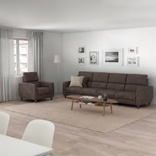 RULLERUM/STOCKHOLM 4-seat sofa w 2 electric recliners/Coffee table/Recliner, electric