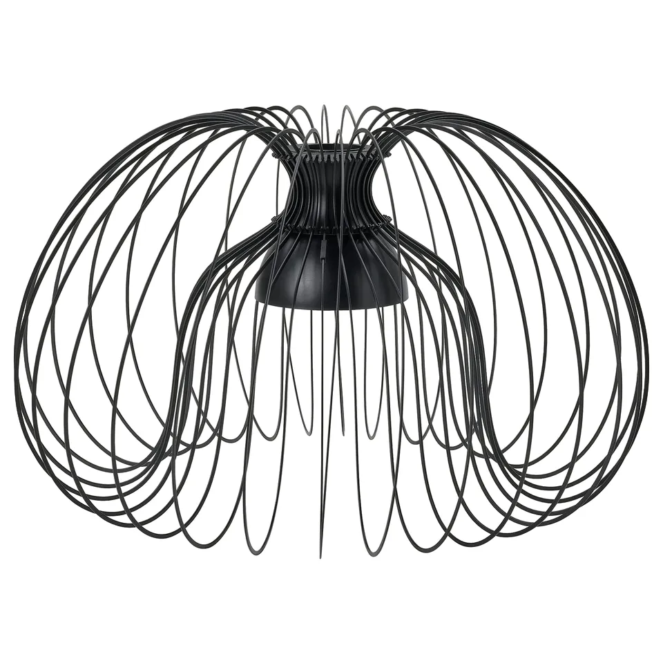 KALLFRONT lamp, black, metal mesh, round shape, modern design.