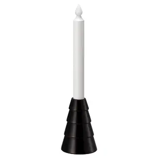 STRÅLA LED candle, battery-operated/wood black, Height 30 cm