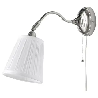 ÅRSTID wall lamp, nickel-plated/white, Depth 38 cm