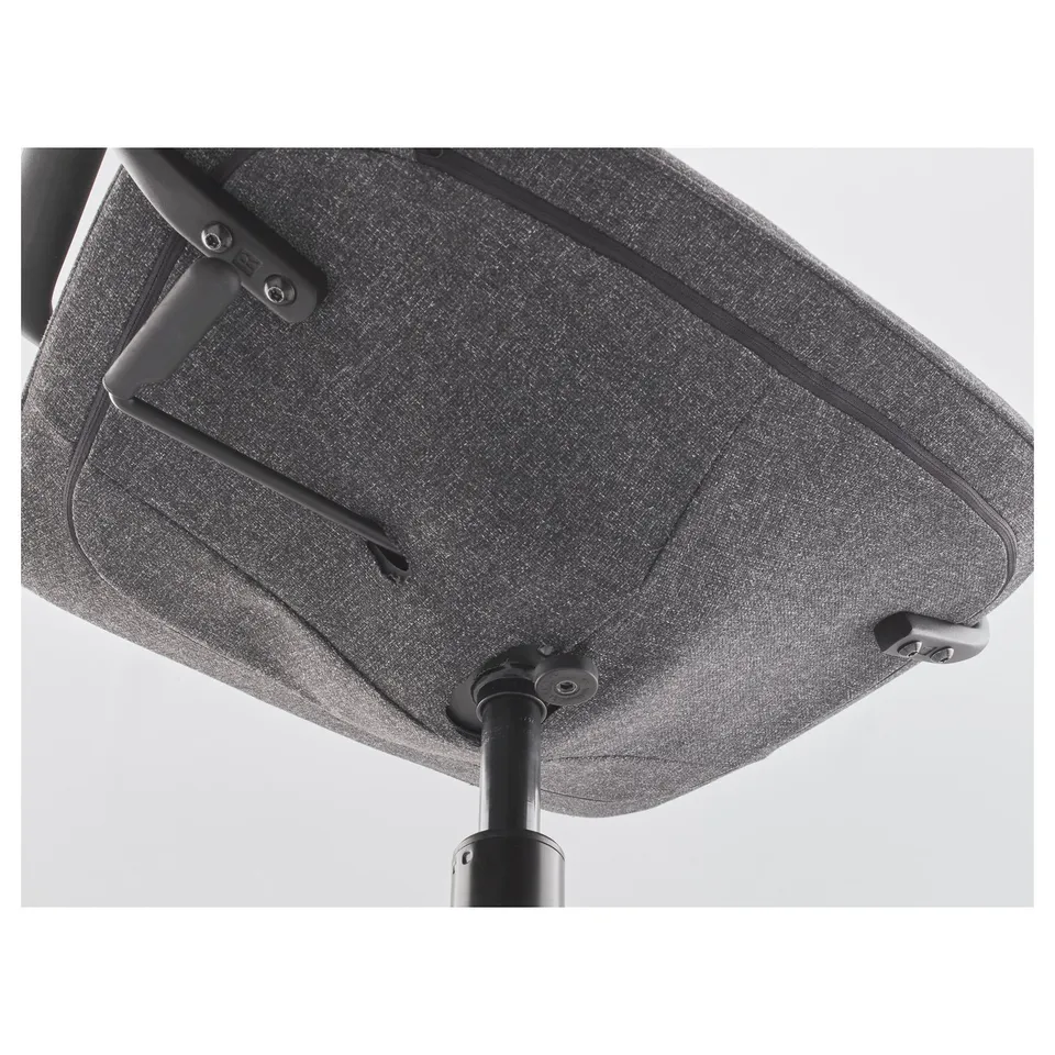 Close-up of a modern, ergonomic office chair with sleek fabric, adjustable mechanisms, and robust construction for comfort and durability.