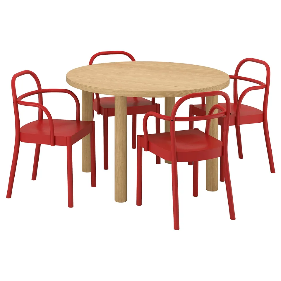 part: STOCKHOLM 2025 / STOCKHOLM 2025 table and 4 chairs with armrests