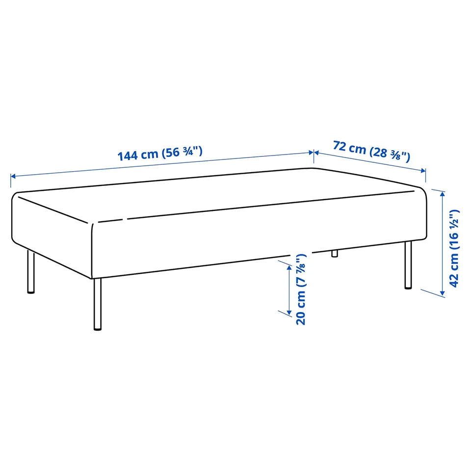 Illustration with measurements for the product: LILLEHEM.