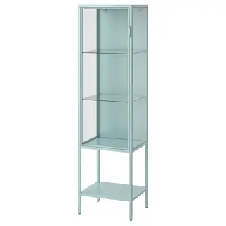 RUDSTA glass-door cabinet, light turquoise, Width 42 x Depth 37 x Height 155 cm