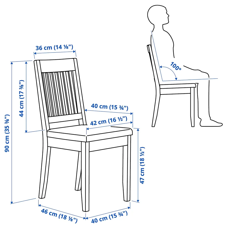 Illustration with measurements for the product: NÄSINGE.