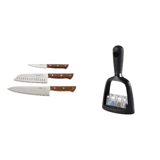 SKÄRANDE/VARDAGEN set: 3-piece knife set + knife sharpener