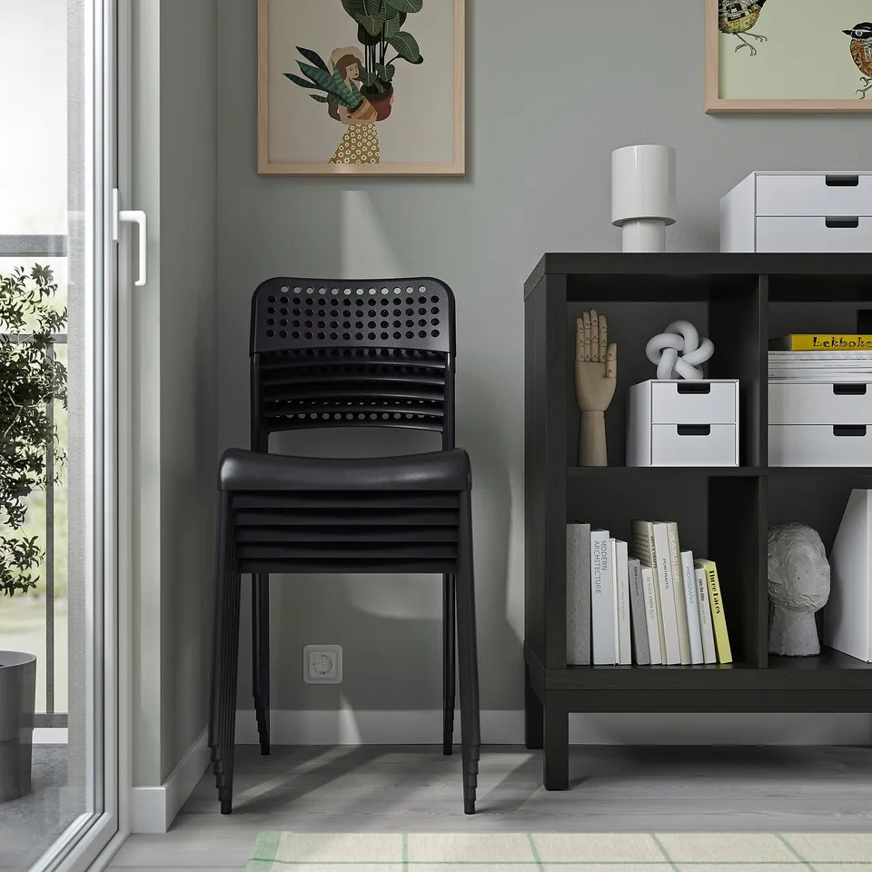 SANDSBERG Table and 4 chairs, black black/black, 110x67 cm