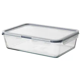 IKEA 365 + food container with lid, rectangular/glass plastic, 3.1 l