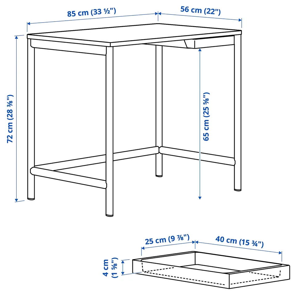 ENKROKEN / LOBERGET Desk and chair, white
