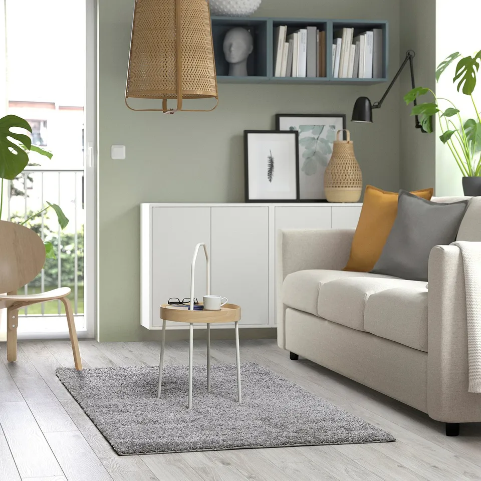 ÄRENDE Rug, high pile, grey, 120x180 cm