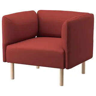 LILLEHEM armchair, Gunnared/brown-red wood, Width 80 x Depth 76 x Height 73 cm