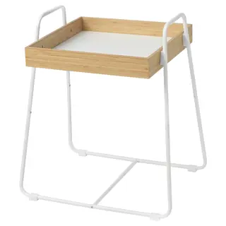 SVENARUM side table, bamboo/white, 39x51 cm