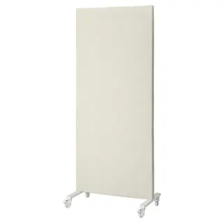 MITTZON frame with castors/acoustic screen, Gunnared beige/white, 85x205 cm