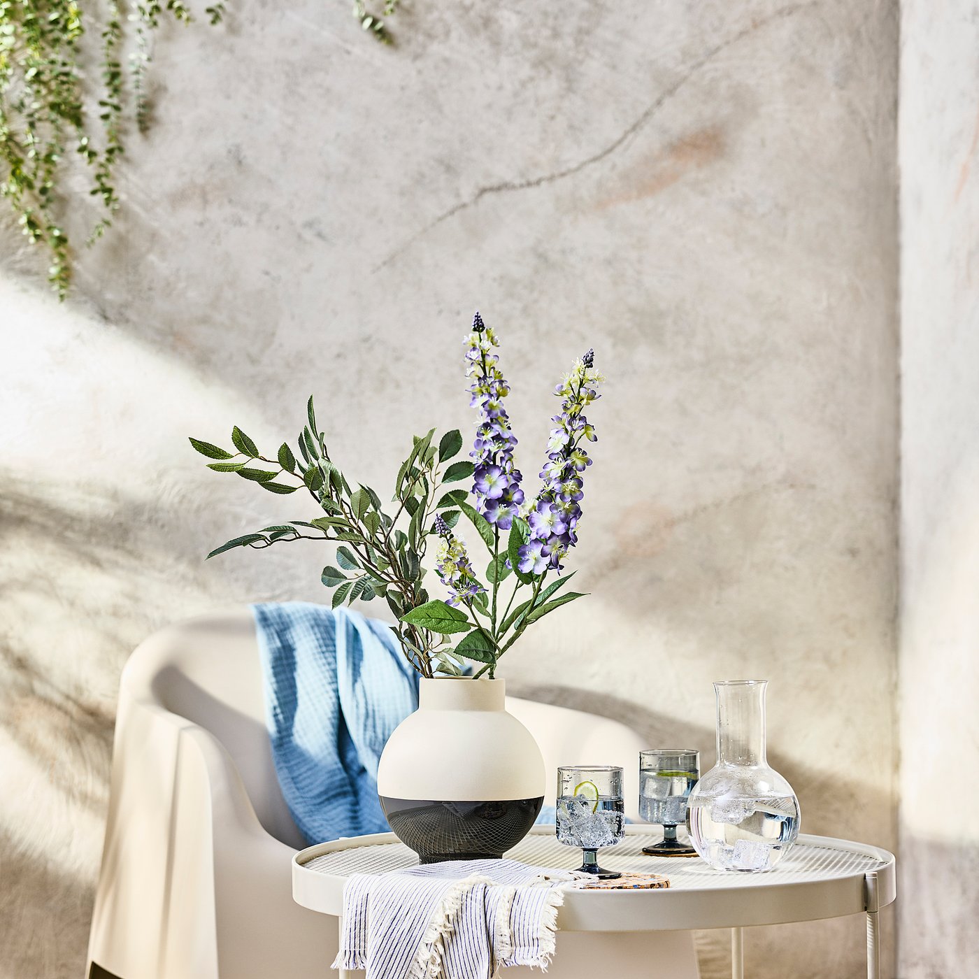 SMYCKA Artificial flower, in/outdoor mullein/blue, 79 cm