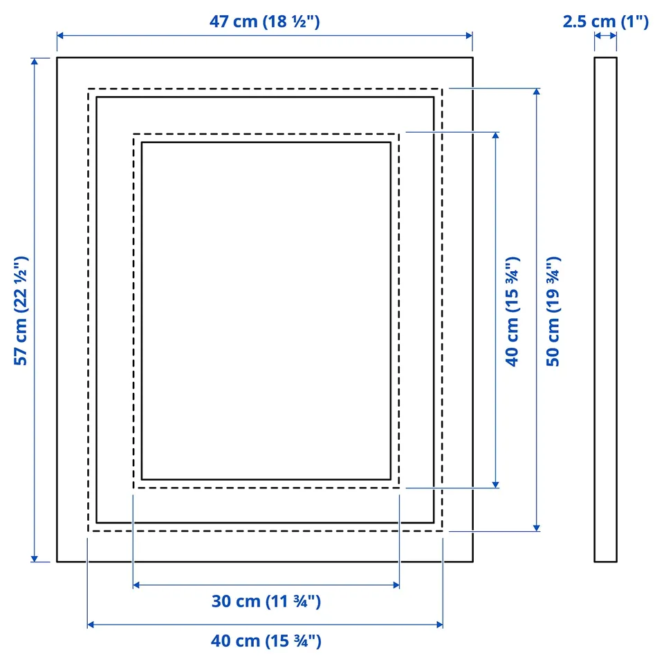 Illustration with measurements for the product: EDSBRUK.