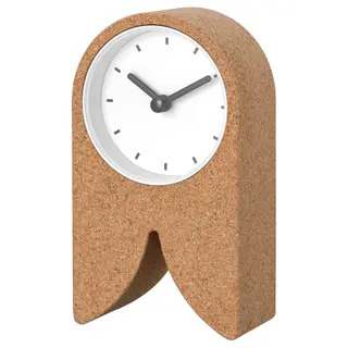 FLODKRÄFTA clock, cork white, 8x15x4 cm