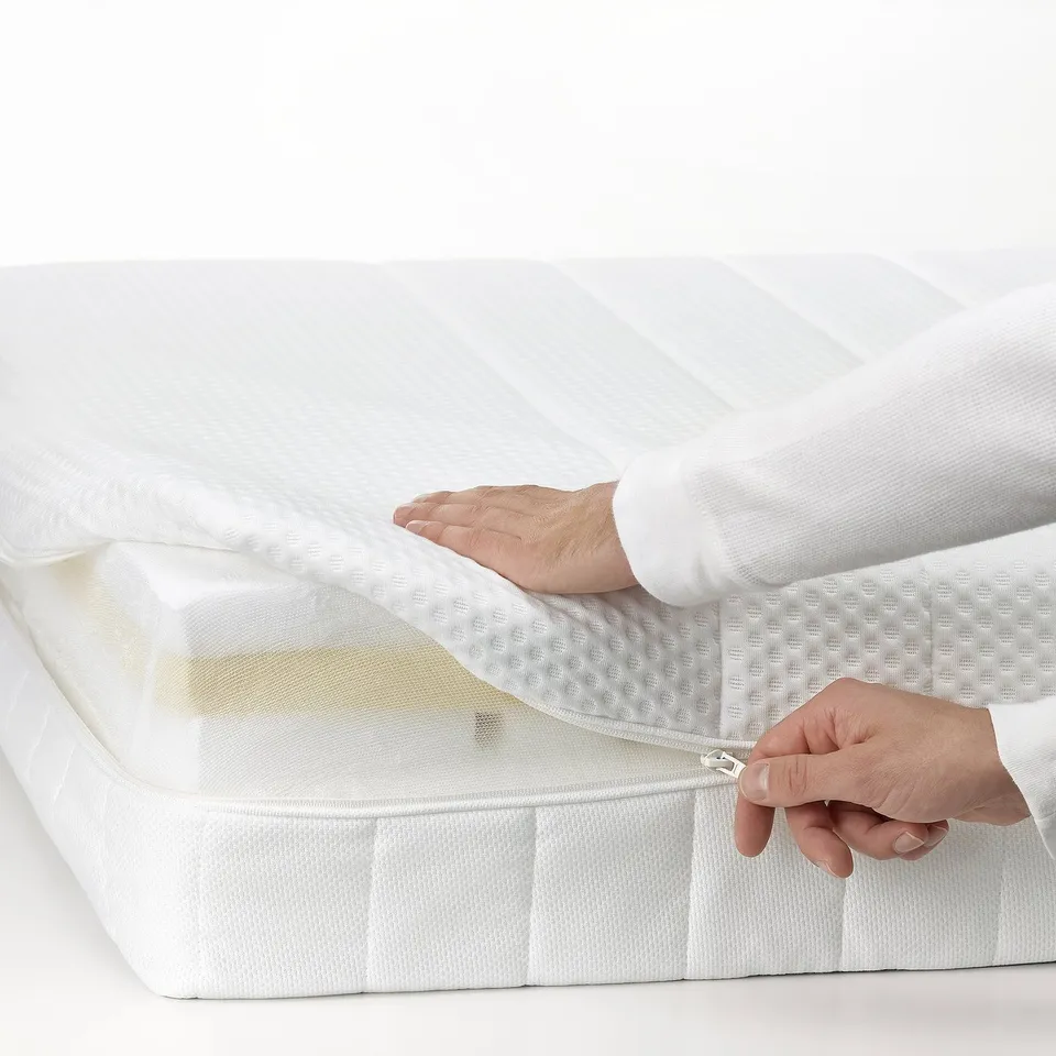 Securing bed frame zip.