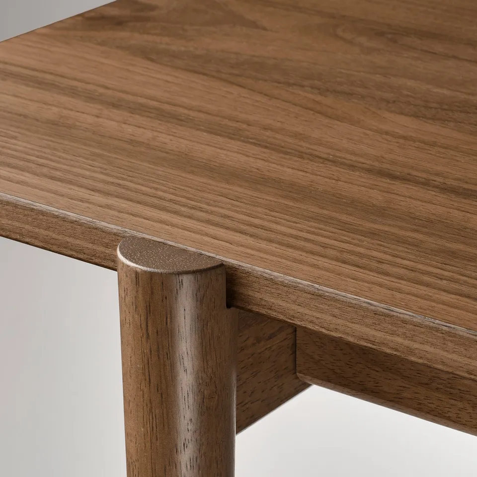 UGGLERUM Coffee table/side table, set of 2, walnut veneer/brown