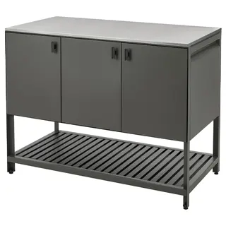 BÅTSKÄR closed kitchen unit, outdoor/dark grey, 120x60 cm