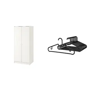KLEPPSTAD/SPRUTTIG set: wardrobe with 2 doors + hanger