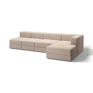 JÄTTEBO 4,5-seat mod sofa w chaise longue, right/Samsala grey-beige, Width 330 x Depth 160 x Height 71 cm
