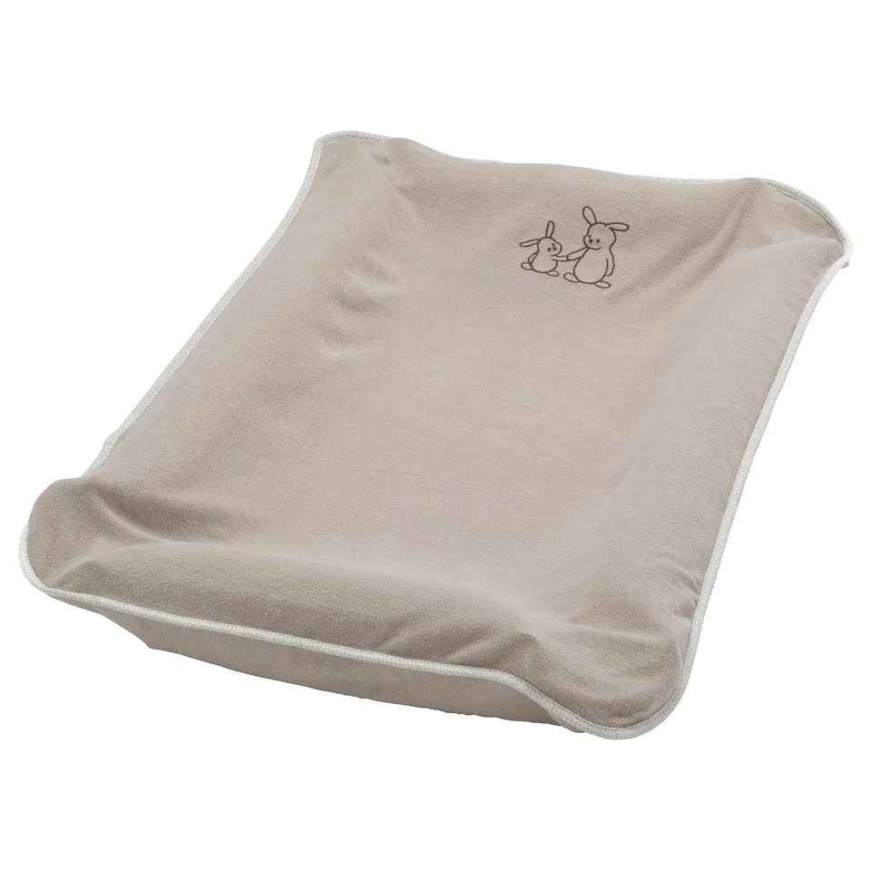 SKÖTSAM Babycare mat with cover, beige/terry, 53x80 cm