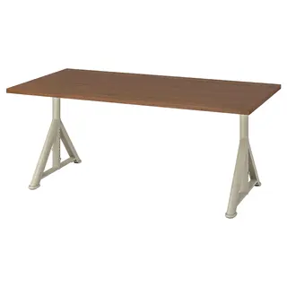 IDÅSEN desk, brown/beige, 160x80 cm