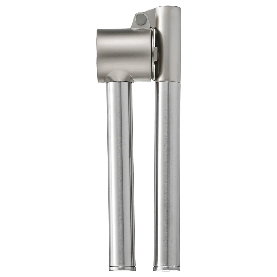 KONCIS garlic press, silver, stainless steel, robust design, easy clean.