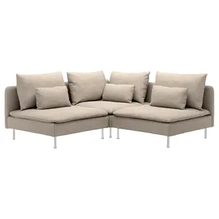 SÖDERHAMN corner sofa, 3-seat, Hillared beige, Depth 99 cm