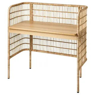 FRYKSÅS desk, rattan, 110x54 cm