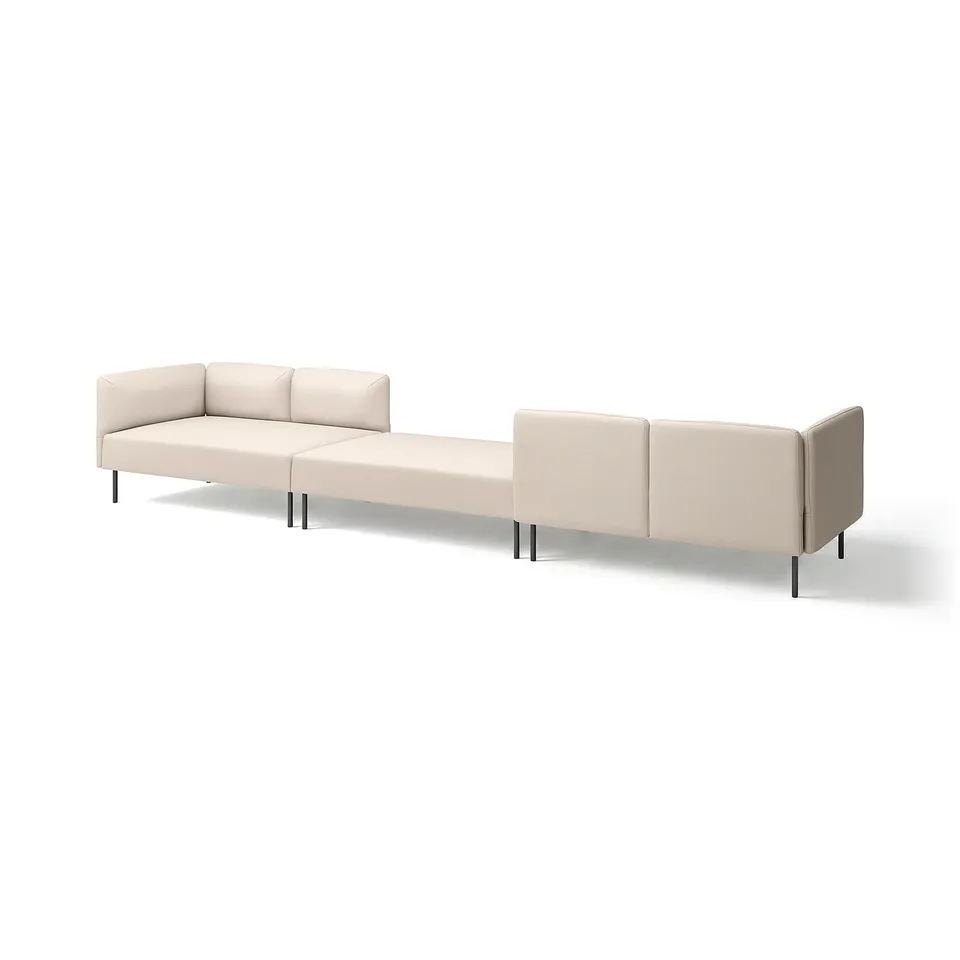 The lillehm modular sofa in beige, with a sleek, minimalist design and removable covers.